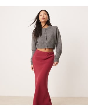 ASOS DESIGN petite bias maxi skirt in red