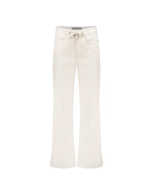 Geisha 61013-10 718 jeans wide linen mix ecru raw linen mix