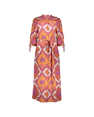 Geisha 67104-20 718 dress ecru/mango/purple