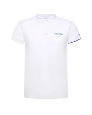 Witte Poloshirt Met Ijsbergmotief