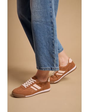 Penny Faux Suede Lace Up Trainers
