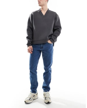 Farah elm slim jeans in midwash blue