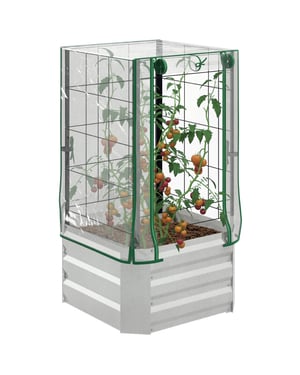 4goodz 3-delige set plantenbak, serre met plastic hoes 53x53x90 cm