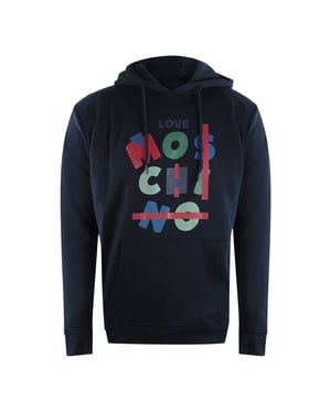 Love Moschino Jumble Logo Navy Blue Hoodie