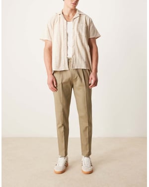 ASOS DESIGN smart tapered cotton chino trousers in green