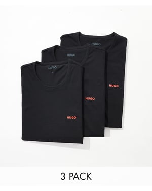 Hugo Bodywear triplet pack t-shirt in black