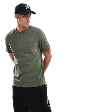 Farah stacy pocket t-shirt in khaki green