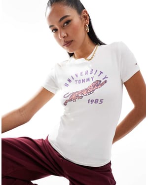 Tommy Jeans university graphic t-shirt in white