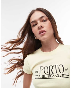 Topshop graphic Porto baby tee in buttermilk