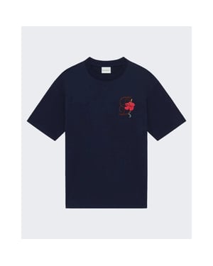 Drole De Monsieur Heren t-shirt d hibiscus brodée