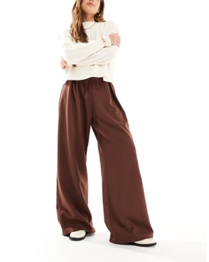 ASOS DESIGN ultra high waist tie detail wide leg trouser
