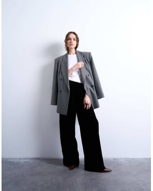 Topshop velvet tie waist jogger in black