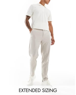 ASOS DESIGN smart tapered fit trousers in ecru