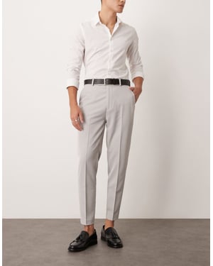 ASOS DESIGN smart tapered trousers in light grey
