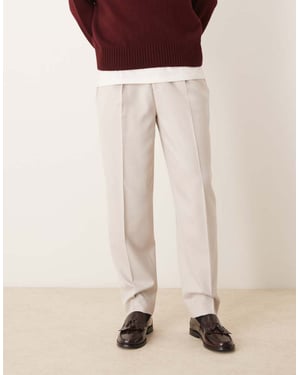 ASOS DESIGN smart oversized tapered trousers in stone micro texture
