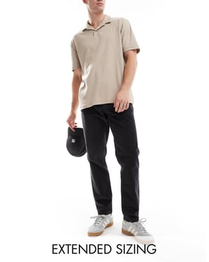 ASOS DESIGN tapered fit cord trouser in navy