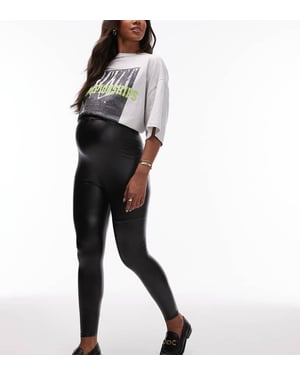 Topshop Maternity faux leather legging in black