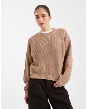 Threadbare high neck jumper in warm taupe