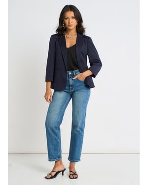 Navy Ponte Edge to Edge Jacket