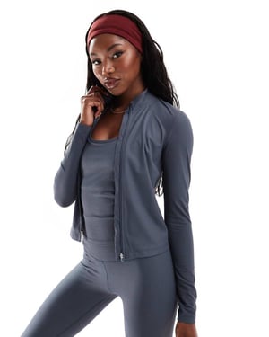 4505 active rib zip up performance track top in navy