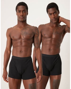 ASOS DESIGN capsule collection 2 pack trunks in black