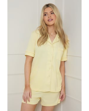 Nightwear Tipped Short Sleeve Pyjama Set