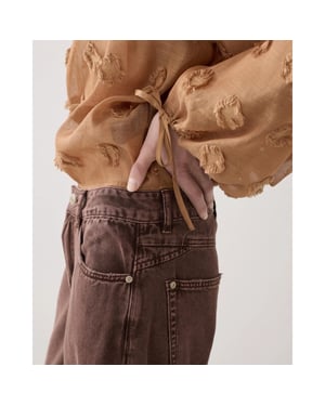 Summum 4s2914-12401 713 baggy loose pant rugged cotton twill coffee