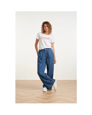 Smashed Lemon Wide leg tencel broek |