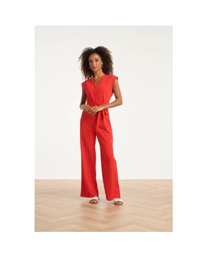 Smashed Lemon Elegante jumpsuit in travel kwaliteit met wijde pijp |
