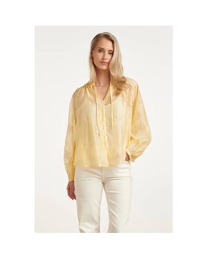 Smashed Lemon Luchtige boho-blouse met geborduurde print |