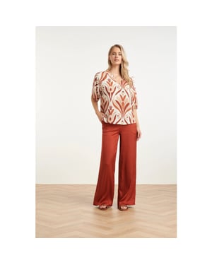 Smashed Lemon Top met wijde mouwen en retro print |