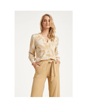 Smashed Lemon Travel blouse met bloemprint in beige & off-white |