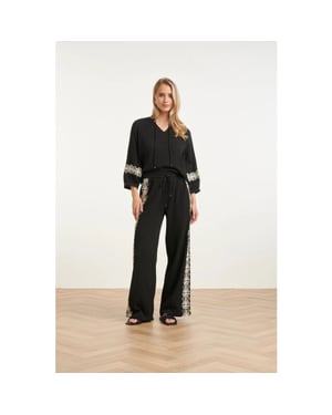 Smashed Lemon Luchtige blouse met contrasterende borduring |