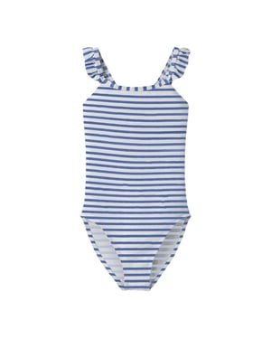 Name It Meisjes badpak nkfzippa blauw/wit gestreept