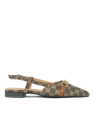 Babouche Lima cognac slingback sandalen dames