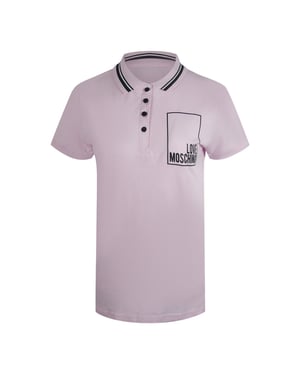 Love Moschino Small Box Logo Pink Polo Shirt