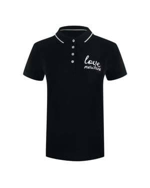 Love Moschino Signature Logo Zwarte Poloshirt