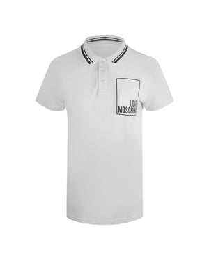 Love Moschino Small Box Logo Witte Poloshirt