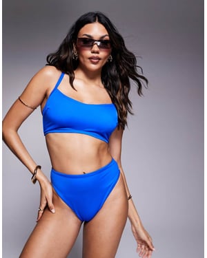 ASOS DESIGN Fuller Bust Exclusive Emma hidden underwire bikini top in cobalt blue