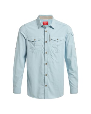 Craghoppers Mens Adventure III Nosilife Long-Sleeved Shirt (Niagara Blue)