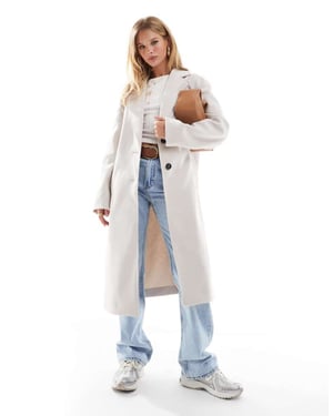 ASOS DESIGN chuck on formal coat in cream
