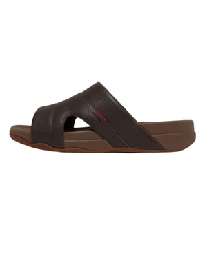 Fit Flop Herr Freeway läder pool sliders (Brun)