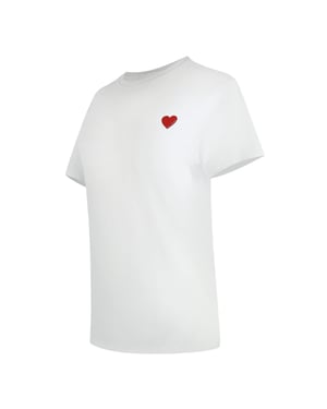 Love Moschino T-shirt Met Klein Rood Hartje-logo In Wit