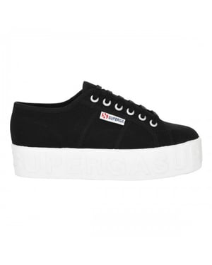 Superga Dames 2790 Logo Sneakers (Zwart)