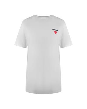 Love Moschino Small Heart Signature Logo White T-shirt