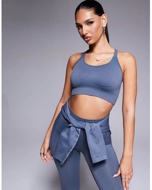 4505 seamless multi strap medium support sports bra in slate