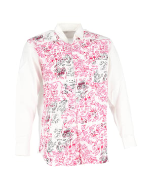 Comme Des Garçons overhemd met lange mouwen en print van wit katoen