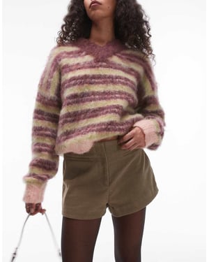 Topshop knicker style cord mini short in camel