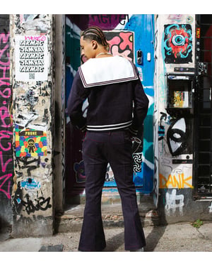 Labelrail x OliBrom kickflare trousers in navy co-ord