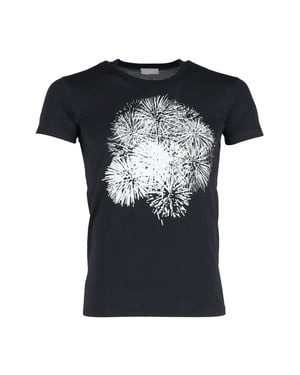 Christian Dior Firework Graphic T-shirt in zwart katoen